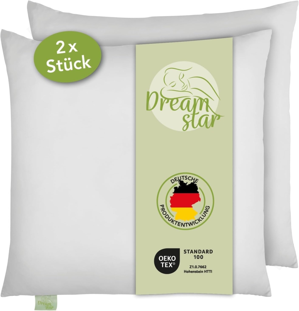 Dreamstar Kopfkissen Eco Microfaserkissen (Einzeln oder als 2er-Set), 40x80 und 80x80 cm, Füllung: Eco Faserfüllung, Bezug: angenehm weiche Microfaser, stützt Kopf und Nacken ideal Bild 1