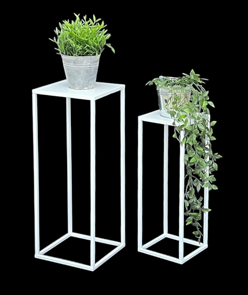 DanDiBo Blumenhocker eckig, Metall, Weiß, 2 Stück, 60 x 23 x 23 cm Bild 1