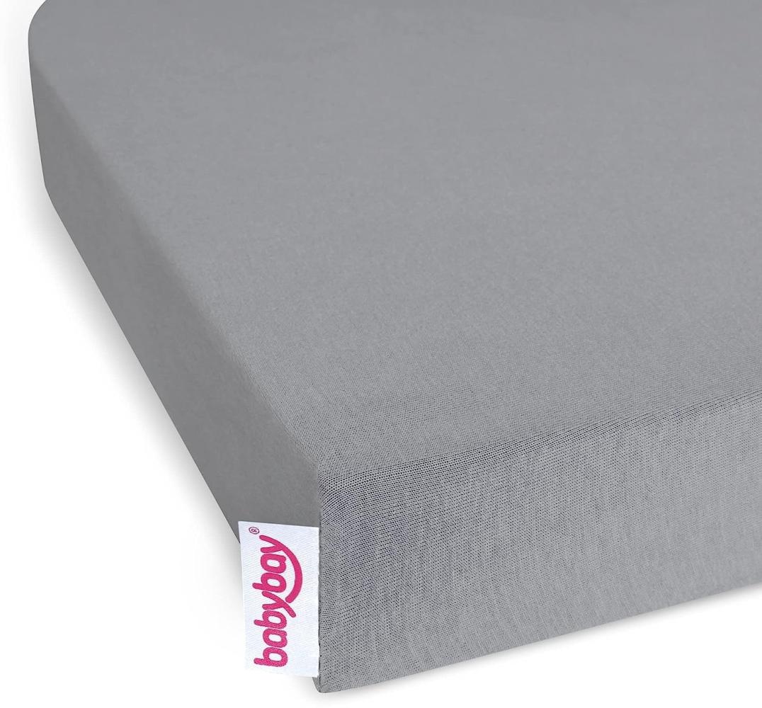 babybay Jersey, 1x Spannbetttuch grau für Boxspring XXL Bild 1