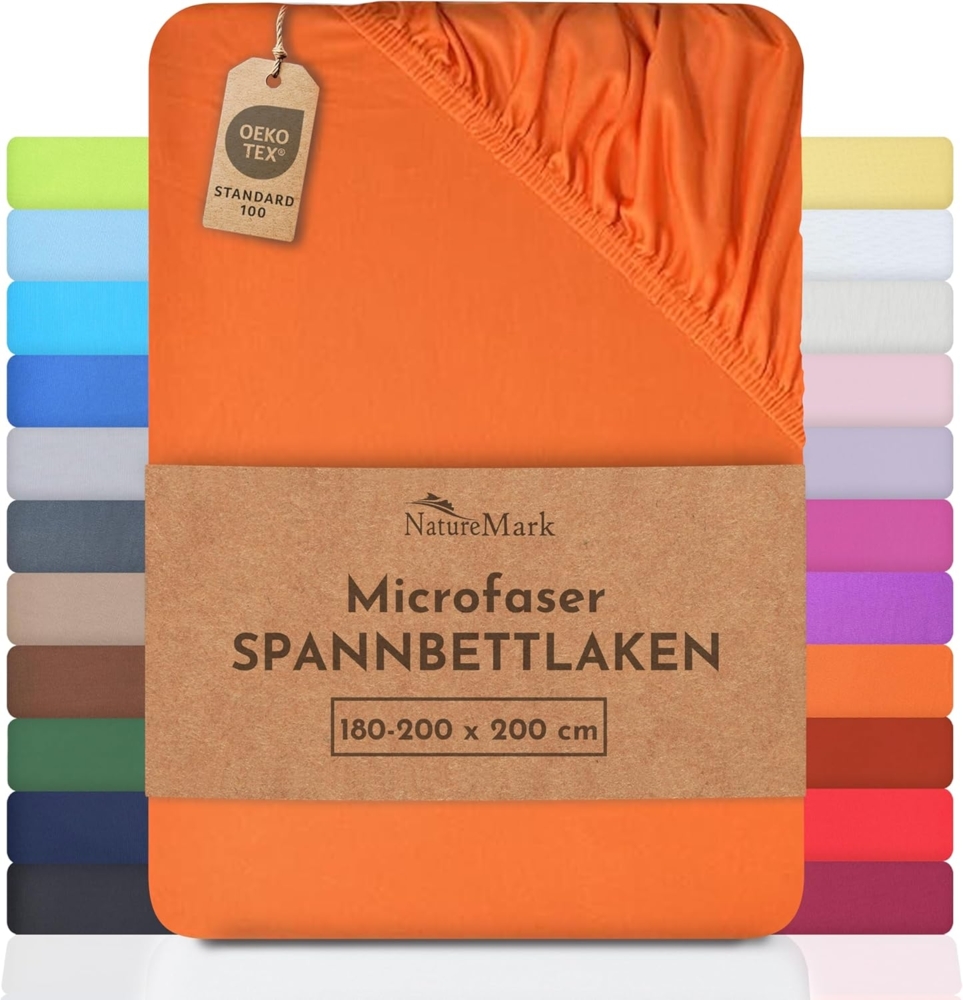 NatureMark - Mikrofaser SPANNBETTLAKEN zum Sparpreis! viele Größen und Farben Markenware (180x200-200x200 cm, terrakotta) Bild 1