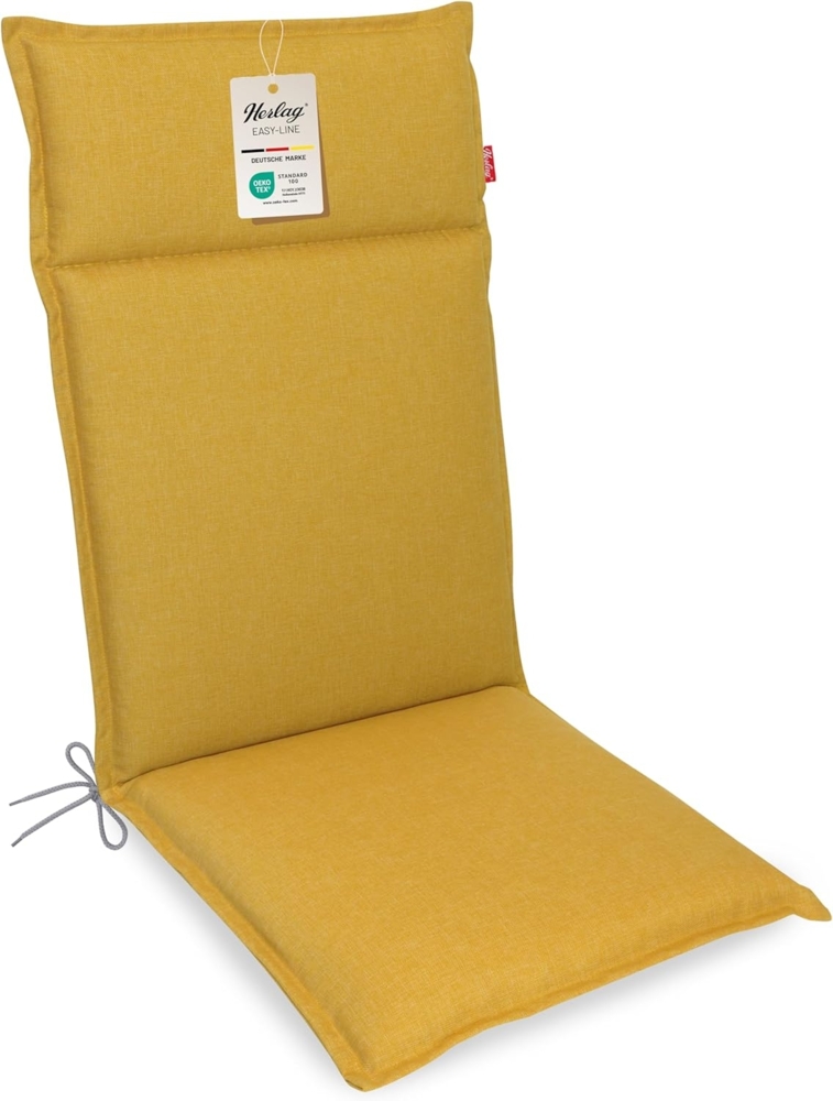 Herlag Hochlehnerauflage Bea Gartenstuhlauflage Hochlehner Wasserabweisend 120x50x4,5cm, (1 St), Polsterauflage für Klappstühle mit UV- & Fleckschutz Bild 1