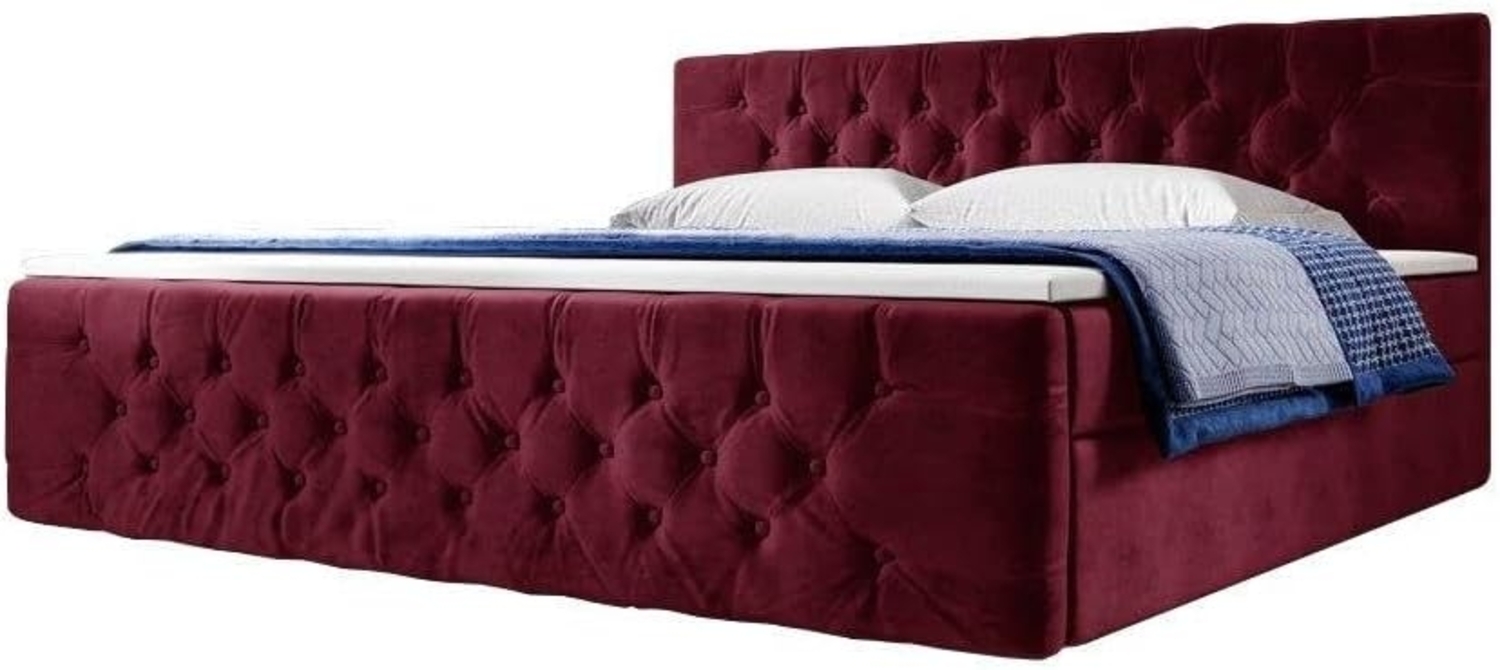 Boxspringbett Velutto mit Stauraum 180x200 Rot H3 (70-100kg) Bild 1