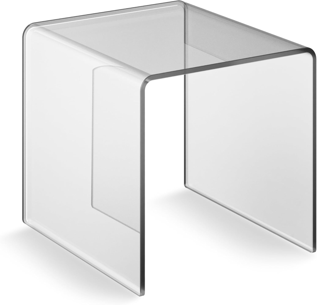 EH Design Acryl Beistelltisch PLEXIGLAS® 34 x 30 x 30 cm I Moderner Mini Nachttisch aus hochwertiger Verarbeitung und edlem Design, Transparenter Couchtisch aus UV-beständigem Material Bild 1