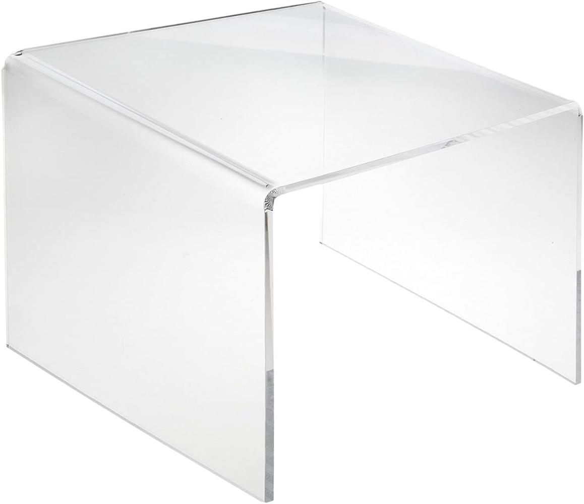 EH Design Acryl Beistelltisch PLEXIGLAS® 34 cm x 30 cm x 30 cm I Moderner Mini Nachttisch aus hochwertiger Verarbeitung und edlem Design, Transparenter Couchtisch aus UV-beständigem Material Bild 1