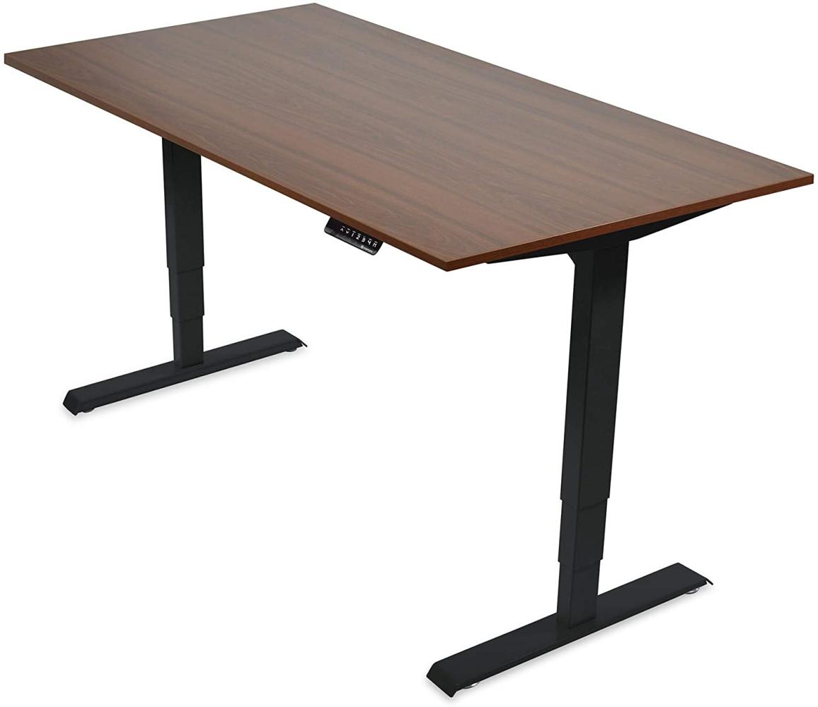 Ergotopia® Elektrisch höhenverstellbarer Schreibtisch | 5 Jahre Garantie | Ergonomischer Steh-Sitz Tisch mit Memory Funktion | Beugt Rückenschmerzen vor & Macht produktiver (180x80, Nussbaum, S) Bild 1