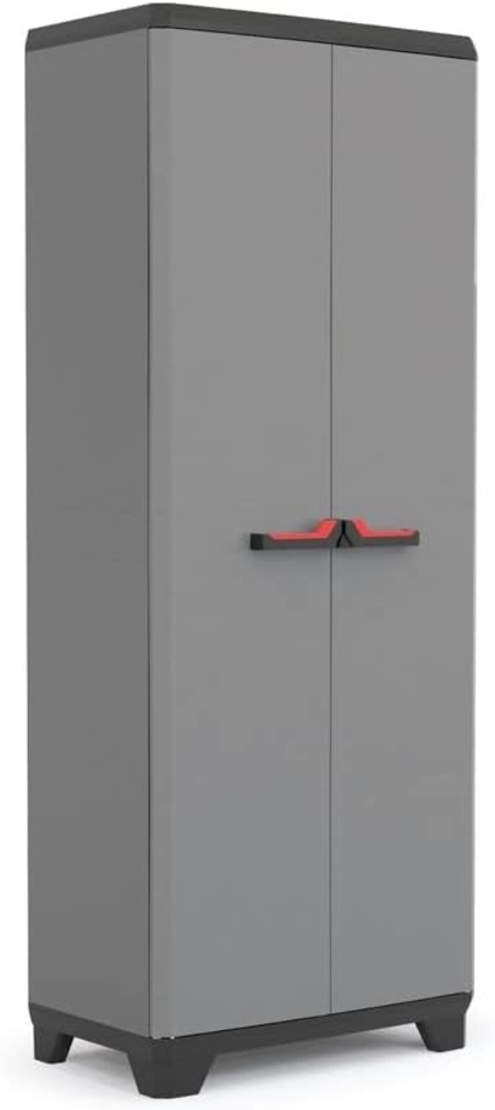 Keter Stilo Kunststoffschrank/Besenschrank, Utility, Dunkelgrau, Schwarz, Rot, 68 x 39 x 173 cm Bild 1