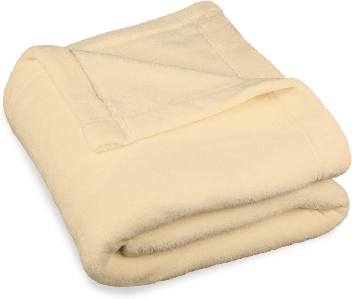 CelinaTex Flauschige Kuscheldecke 150 x 200 cm beige Decke Sofa warm Wohndecke weich Mikrofaser Fleece Oeko-TEX Montreal Bild 1