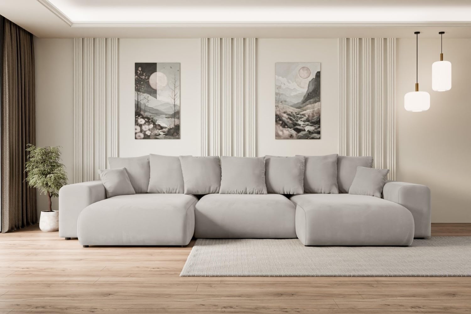 ALTDECOR Wohnlandschaft ESKAR-U, Couch mit Schlaffunktion, Wohnzimmer - Wohnlandschaft, Corner Sofa Bett Eckcouch Couch L-Form Schlafcouch Ausziehbar Bild 1