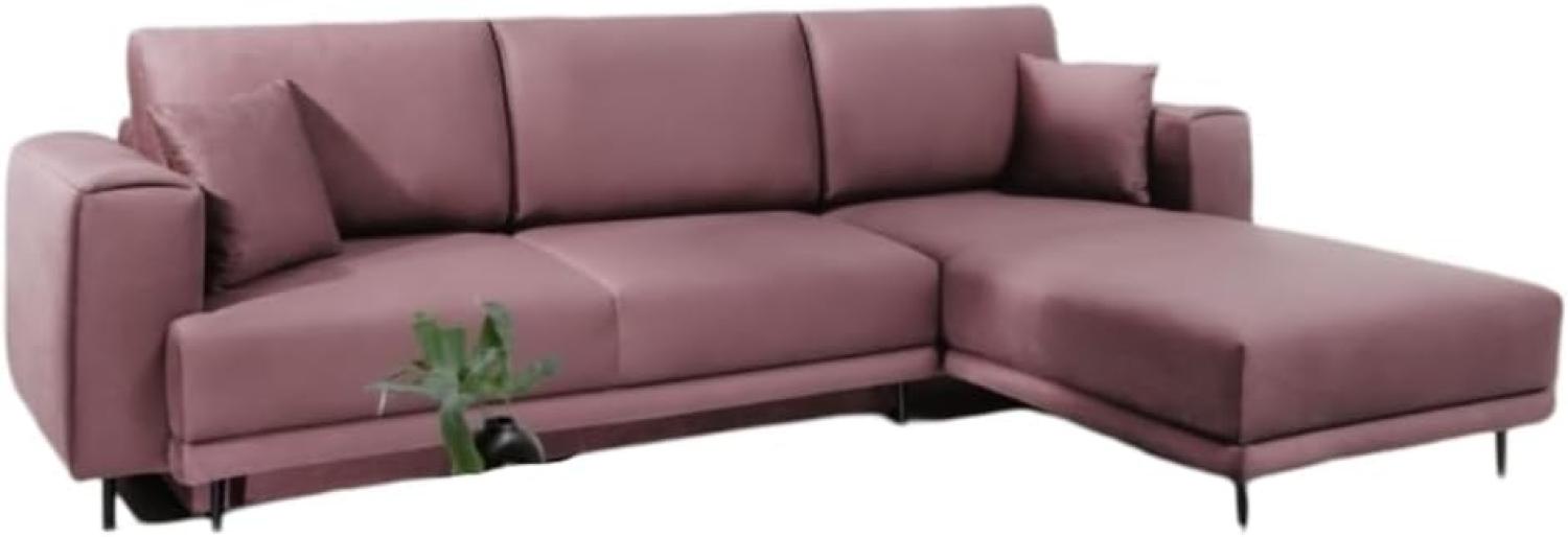 Designer Sofa Diana mit Schlaffunktion und Stauraum Rosé Rechts Bild 1