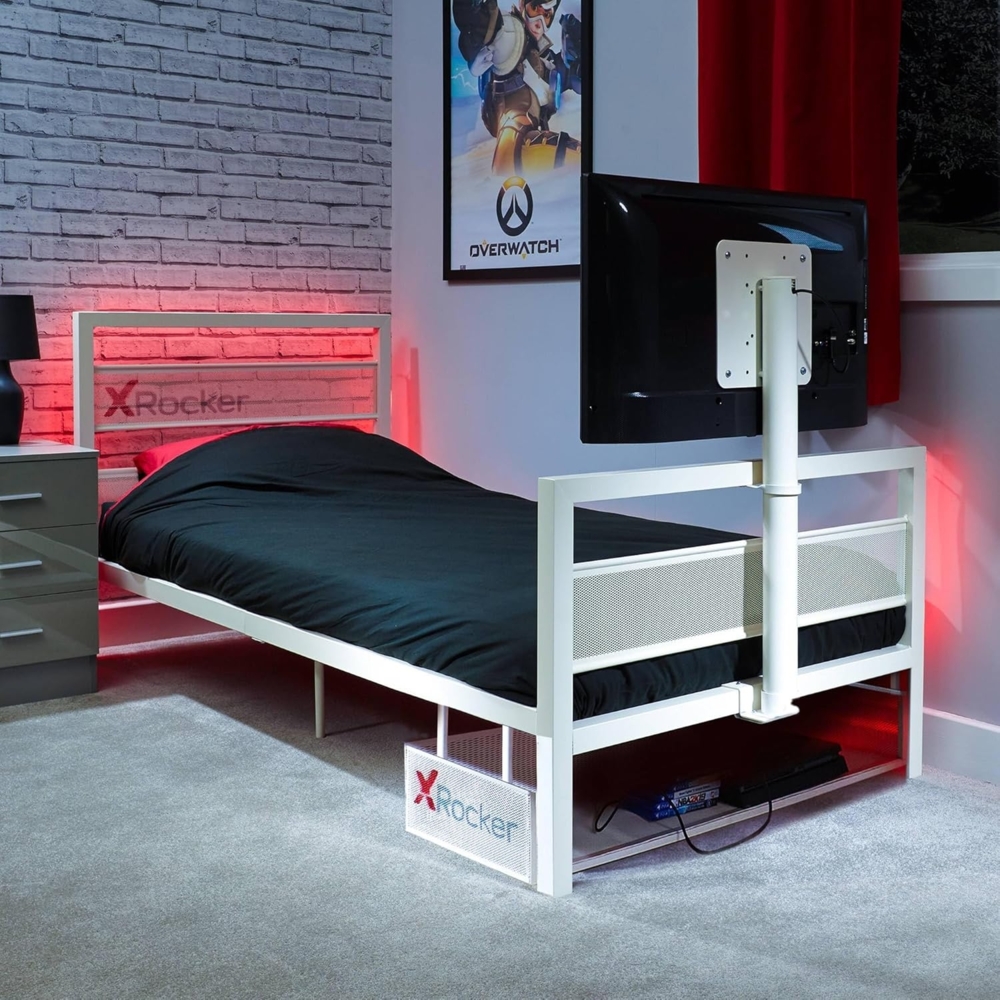 X Rocker Multimediabett Basecamp Gaming Metall Bett mit TV-Halterung für Kinder & Jugendliche Bild 1