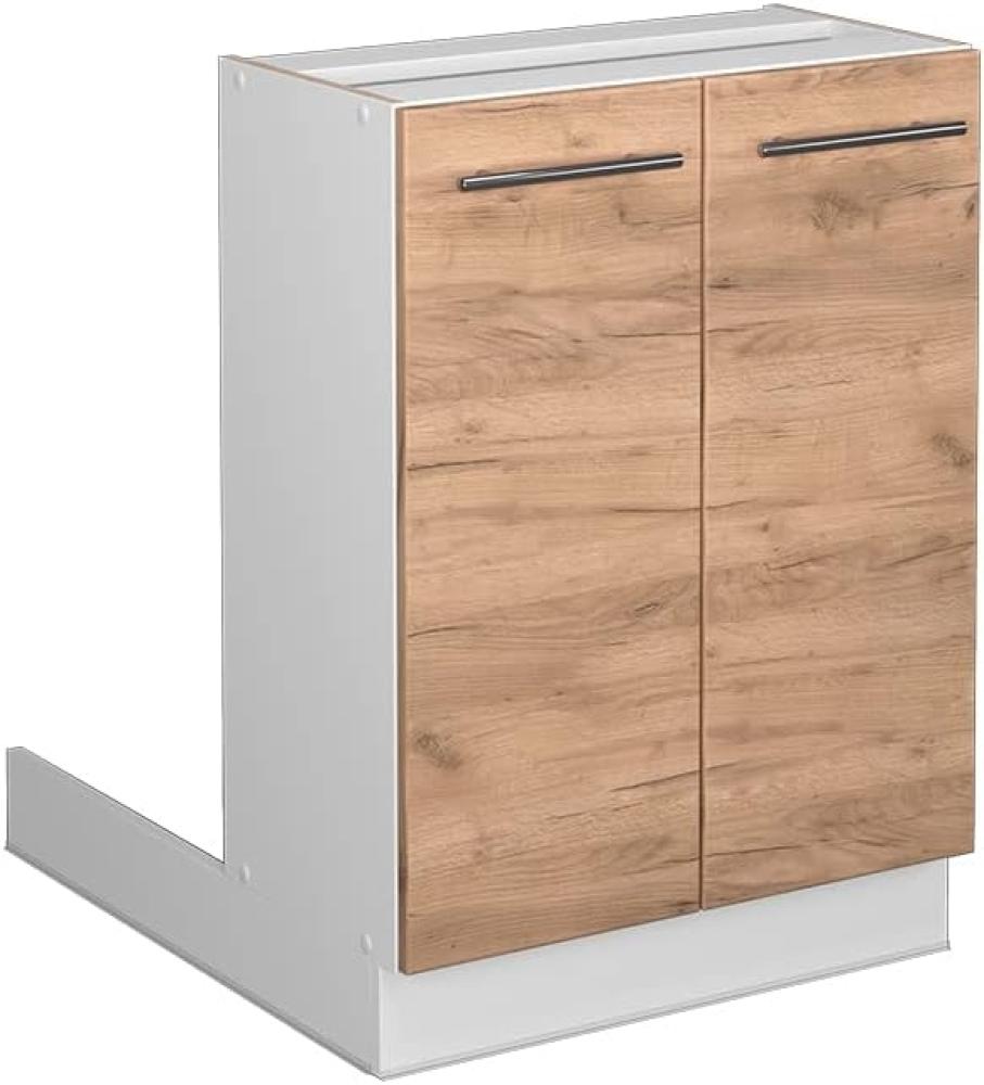 Vicco Küchenschrank Küchenmöbel Küchenzeile Fame-Line modern Küche Einbauküche Blende Unterschrank Hochschrank Hängeschrank (Weiß-Eiche, Regalinselunterschrank 60 cm) Bild 1