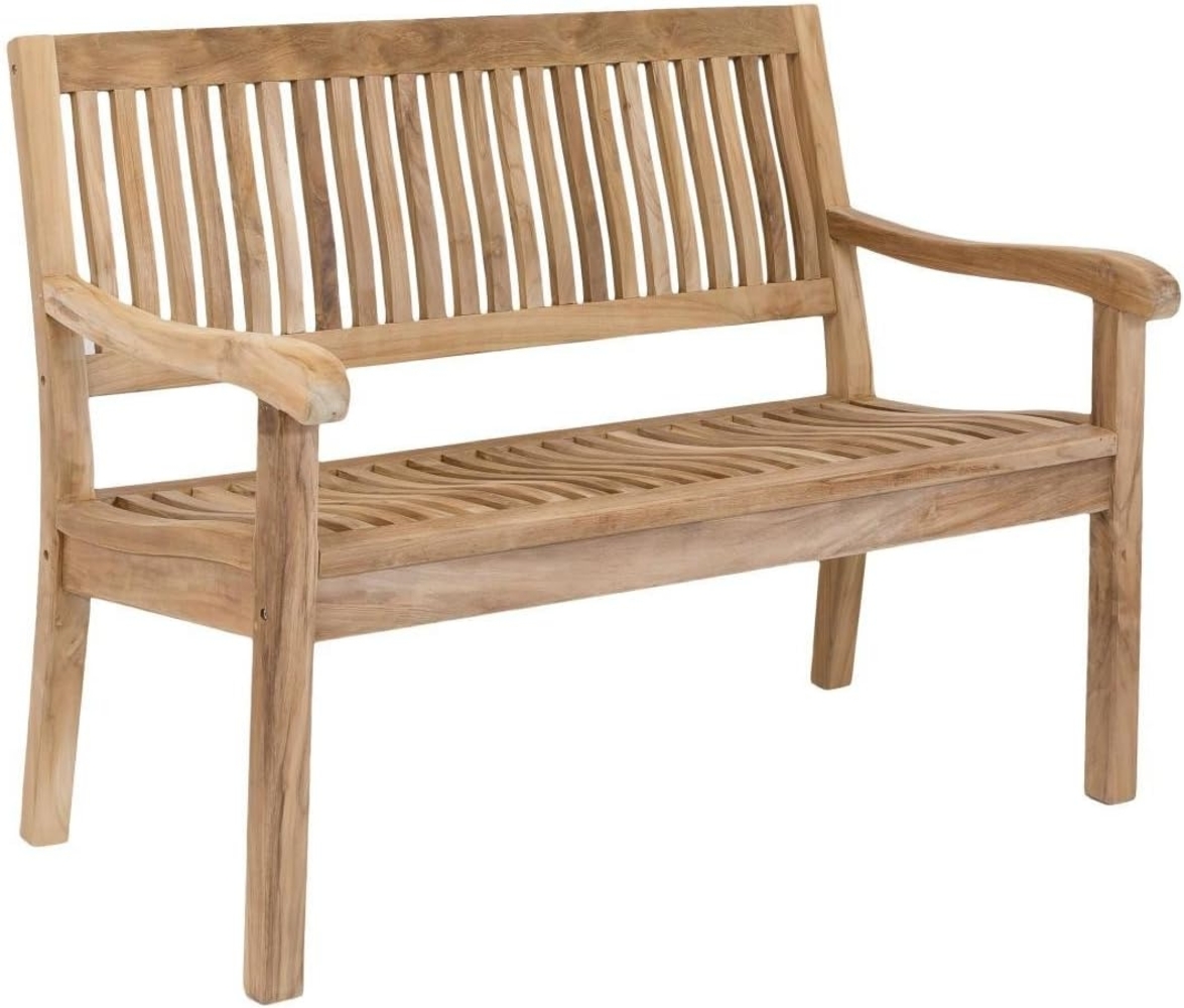 LEX 'Kingsbury' Gartenbank, mit Armlehnen, nachhaltig, Teakholz, 90 x 65 x 120 cm Bild 1