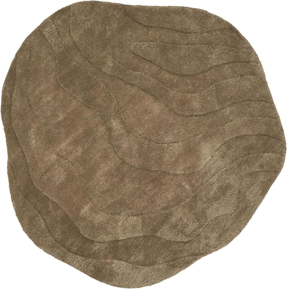 Teppich Viskose olivgrün 160 x 160 cm Kurzflor KASBO Bild 1