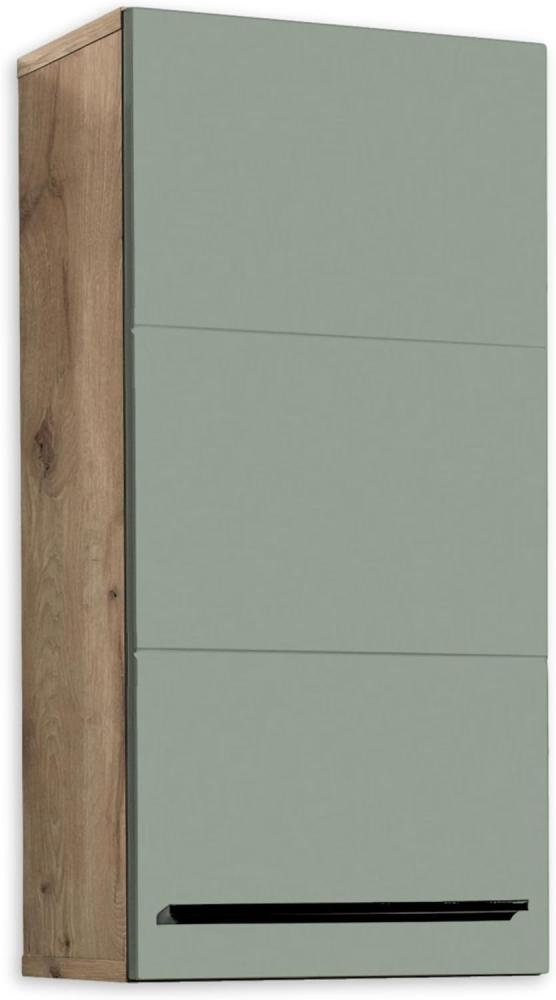 71-565-EY Hängeschrank VISTA Badschrank in Viking Oak / Schilf Grün ca. 34 x 70 x 23 cm Bild 1