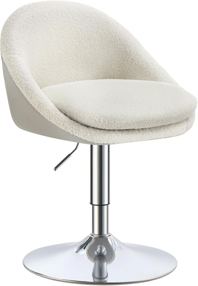 Vasagle Stuhl verstellbar, Schminkstuhl, Bürostuhl, drehbar, Barhocker mit Rückenlehne und Sockel, Stahl, für Theke, Büro, Schminktisch, Esszimmer Bild 1
