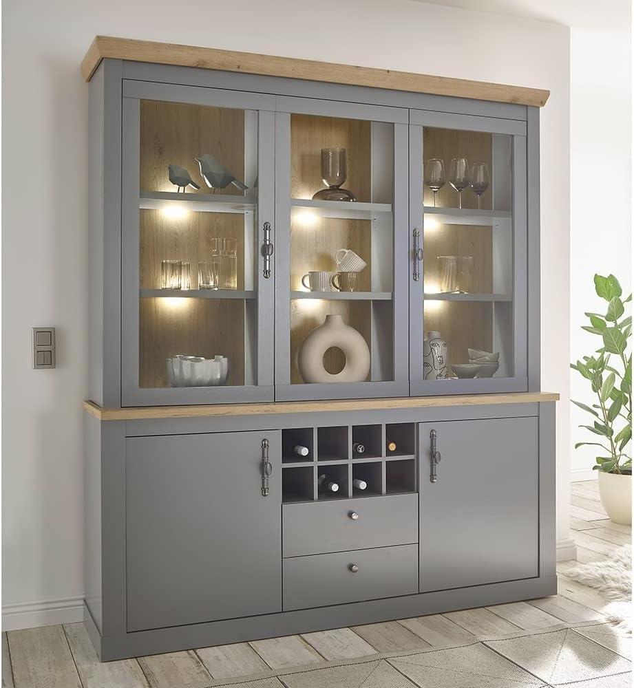 Lomadox Buffet CHATHAM-61 Landhaus Esszimmer in grau mit Artisan Eiche Nb, B/H/T 183/206/44 cm Bild 1