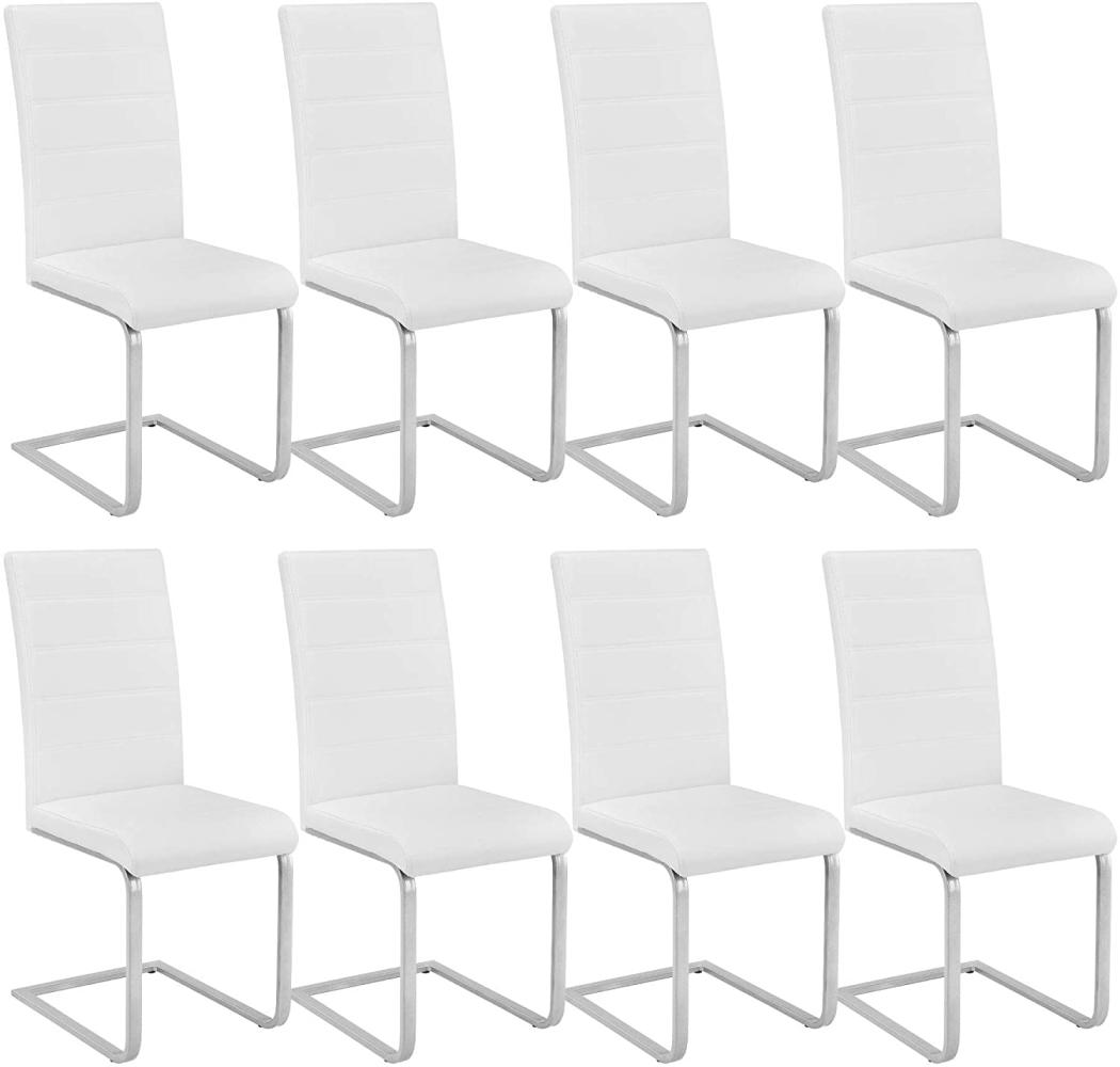8 Schwingstühle, Kunstleder - weiß Bild 1