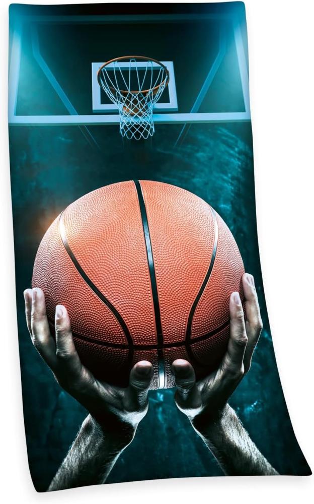 Herding Young Collection Strandtuch Basketball Velourstuch Gr. 75/150 cm Tuch, (1-St), Sport, Strand & Badehandtuch Liegetuch Saunatuch Bild 1