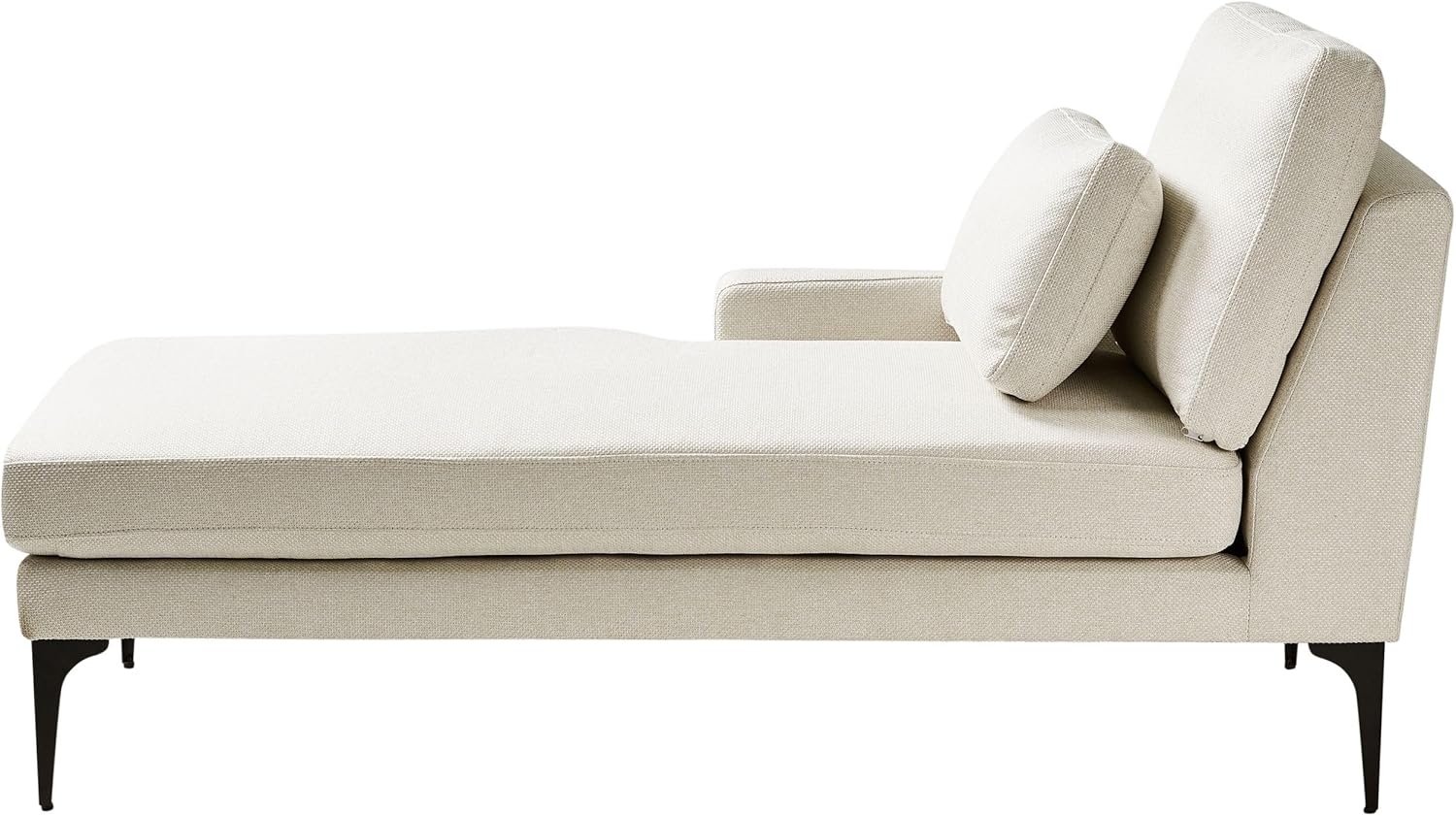 Chaiselongue Stoff hellbeige rechtsseitig EWRON Bild 1