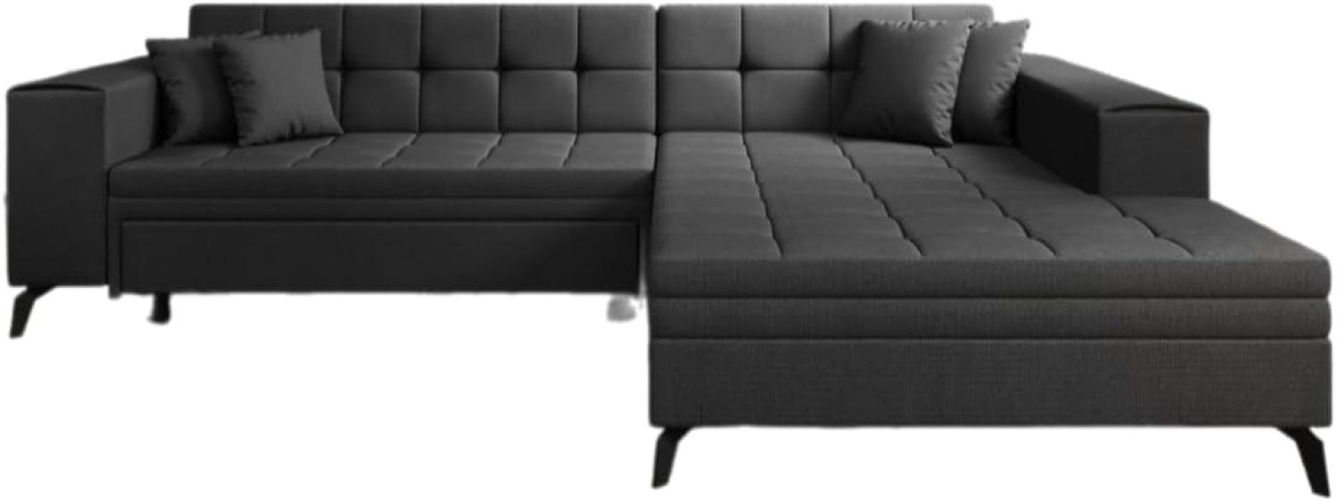 Designer Sofa Frida mit Schlaffunktion Stoff Schwarz Rechts Bild 1