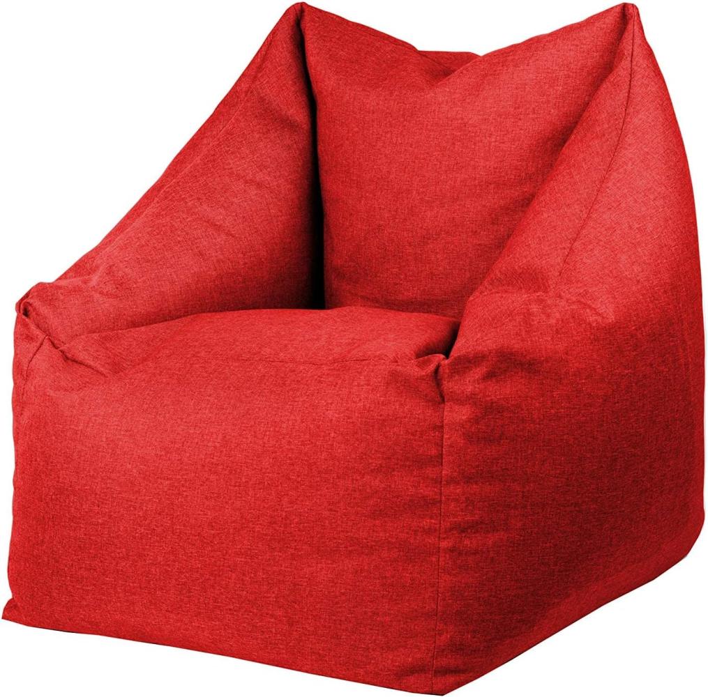 chilly pilley Sitzsack Sitzkissen Bodenkissen Sessel Gartenkissen mit Rückenlehne Sitz (Rot) Bild 1