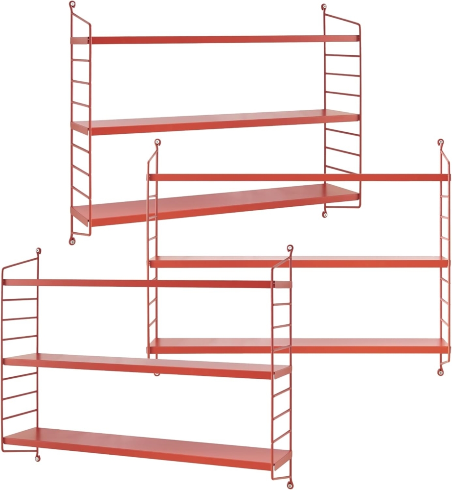 Modulares Wandregal Strängnäs 3er Set Rot [en. casa] Bild 1