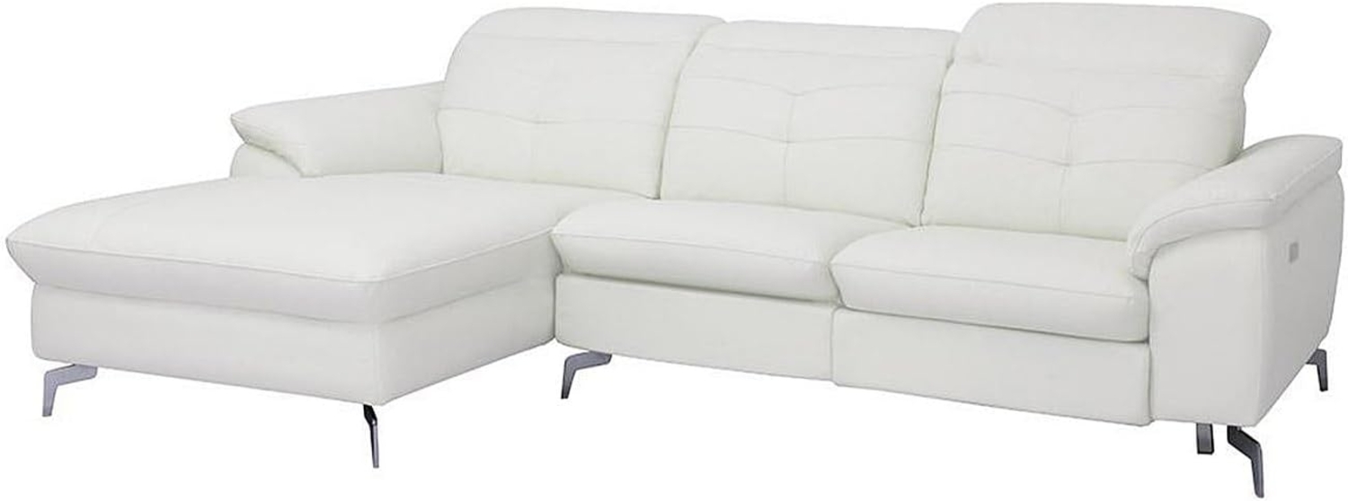 Vente-unique - Relaxsofa Ecksofa Leder - Ecke Links - Elfenbeinfarben - LISMORE Bild 1