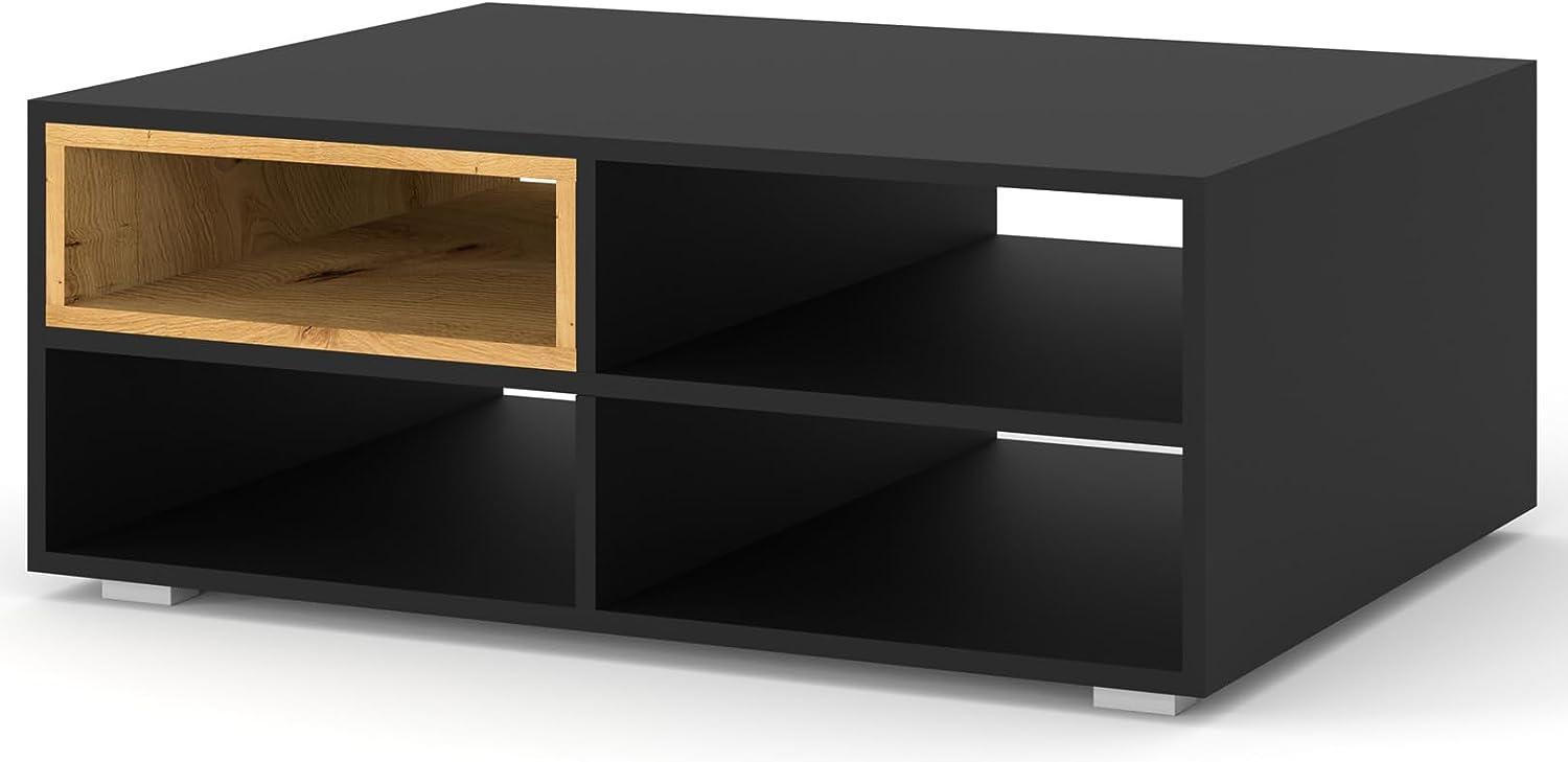 Domando Couchtisch Corleone Modern Breite 94cm, schicker Farbkontrast in Schwarz Matt und Artisan Eiche Bild 1