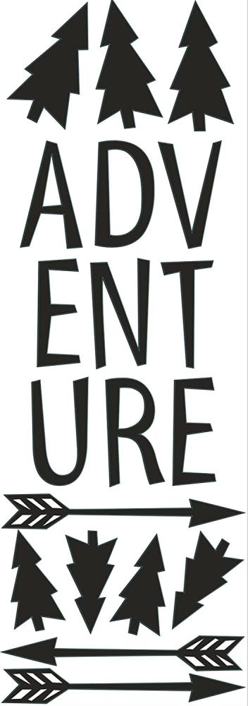 PLAGE Deko Wandaufkleber - Adventure, Vinyl, Black, 68 x 0.1 x 24 cm Bild 1