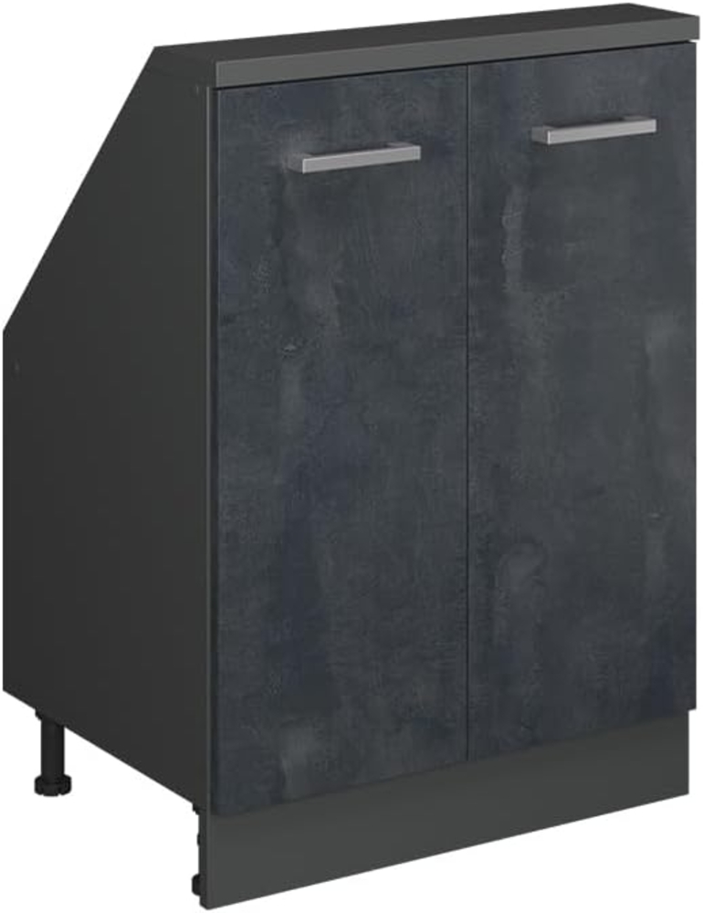Dachschrägenschrank Rion Schwarz Beton/Anthrazit mit 2 Türen Vicco Bild 1