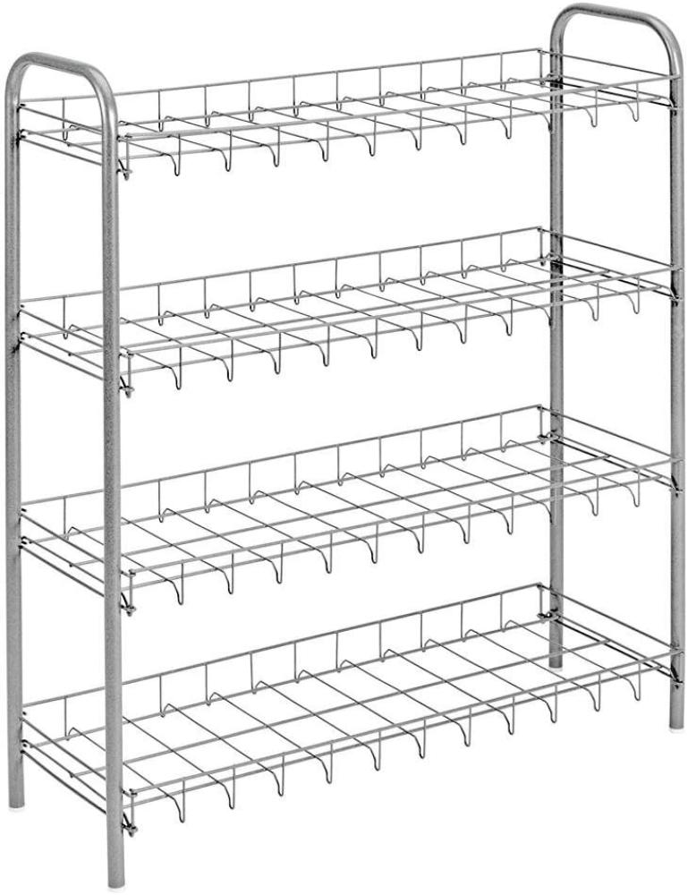 Metaltex Schuhregal 4-Etagen, Edelstahl, Silber, 64 x 23 x 80 cm, 1 Einheiten Bild 1