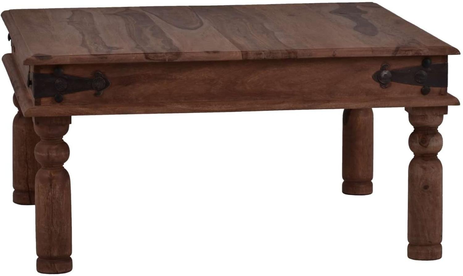 MiaMöbel Couchtisch Colombo Natur 45x45cm Massivholz Teak Landhaus Indien Indisch Bild 1