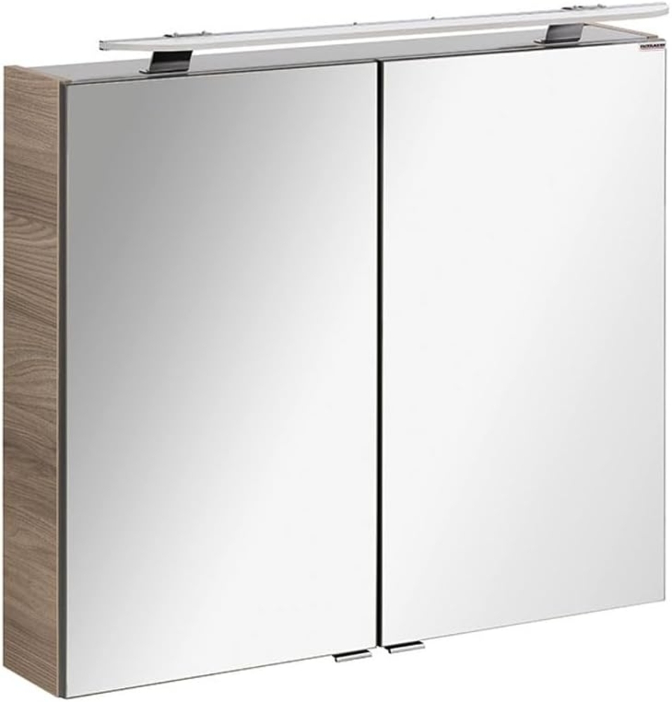 Fackelmann LUXOR LED Spiegelschrank 80 cm, Braun hell Bild 1