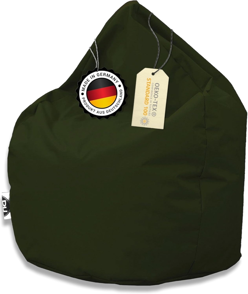 PATCH HOME Patchhome Sitzsack Tropfenform - Khaki für In & Outdoor XXL 420 Liter - mit Styropor Füllung in 25 versch. Farben und 3 Größen Bild 1