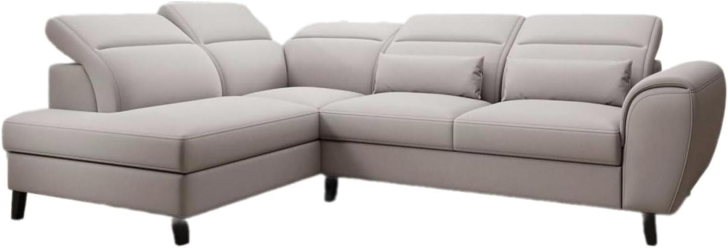 Designer Sofa Nobile mit verstellbarer Rückenlehne Stoff Beige Links Bild 1