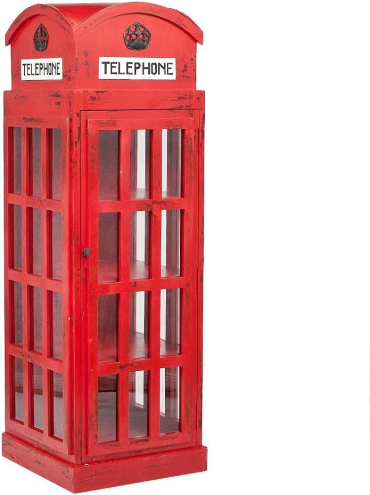 Regal LONDON Antik Rot Mahagoni ca. H180cm Vitrine Telefonzelle Shabby Chic Bild 1