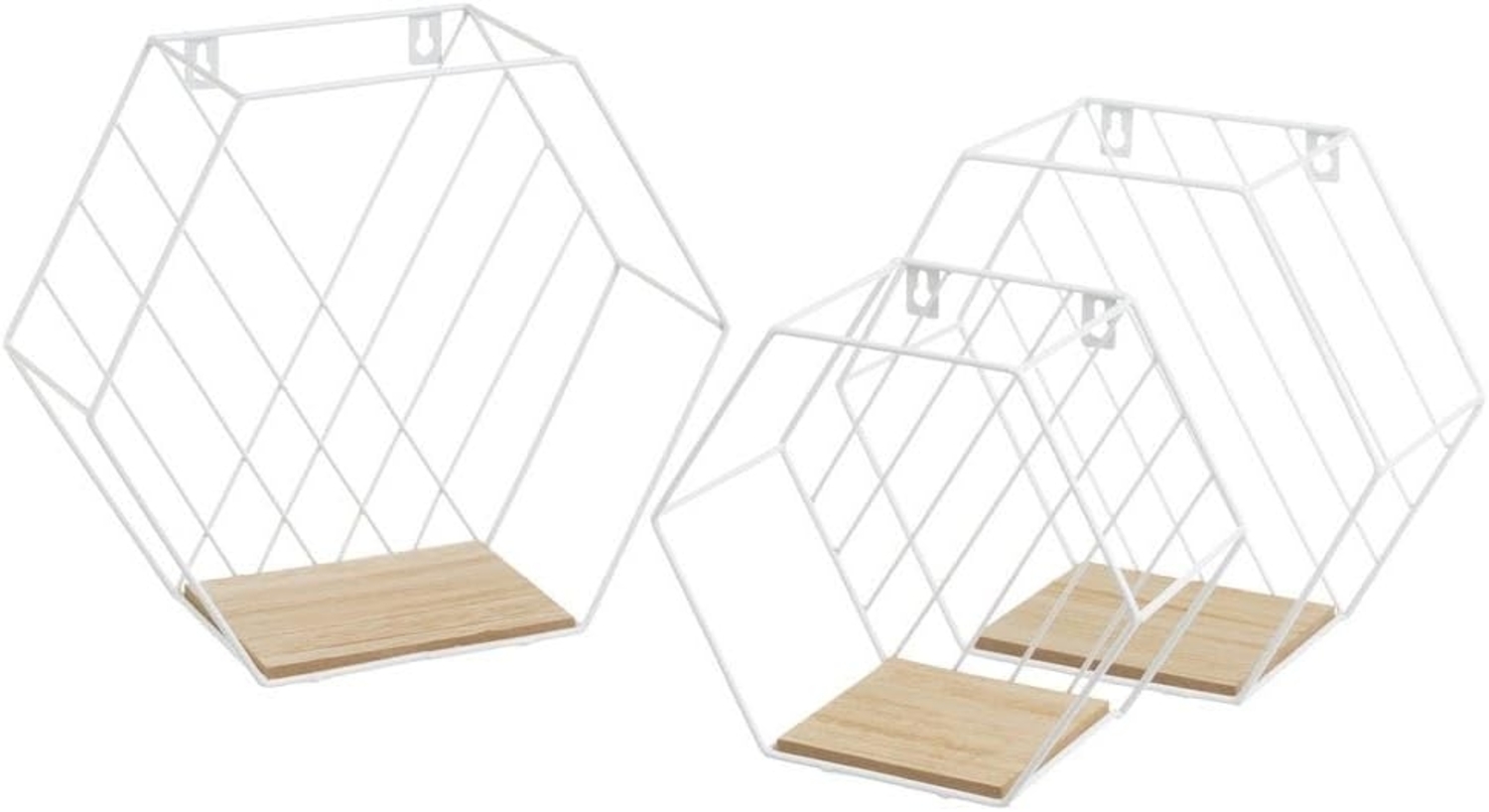 Set mit 3 Wandregalen aus Metall und MDF in Weiß Bild 1