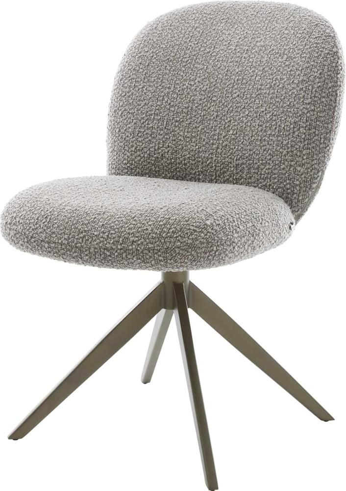 Drehstuhl Nube-Flex Bouclé Silbergrau Kreuzgestell breit Effektfinish Titan 360° drehbar Taschenfederkern Bild 1