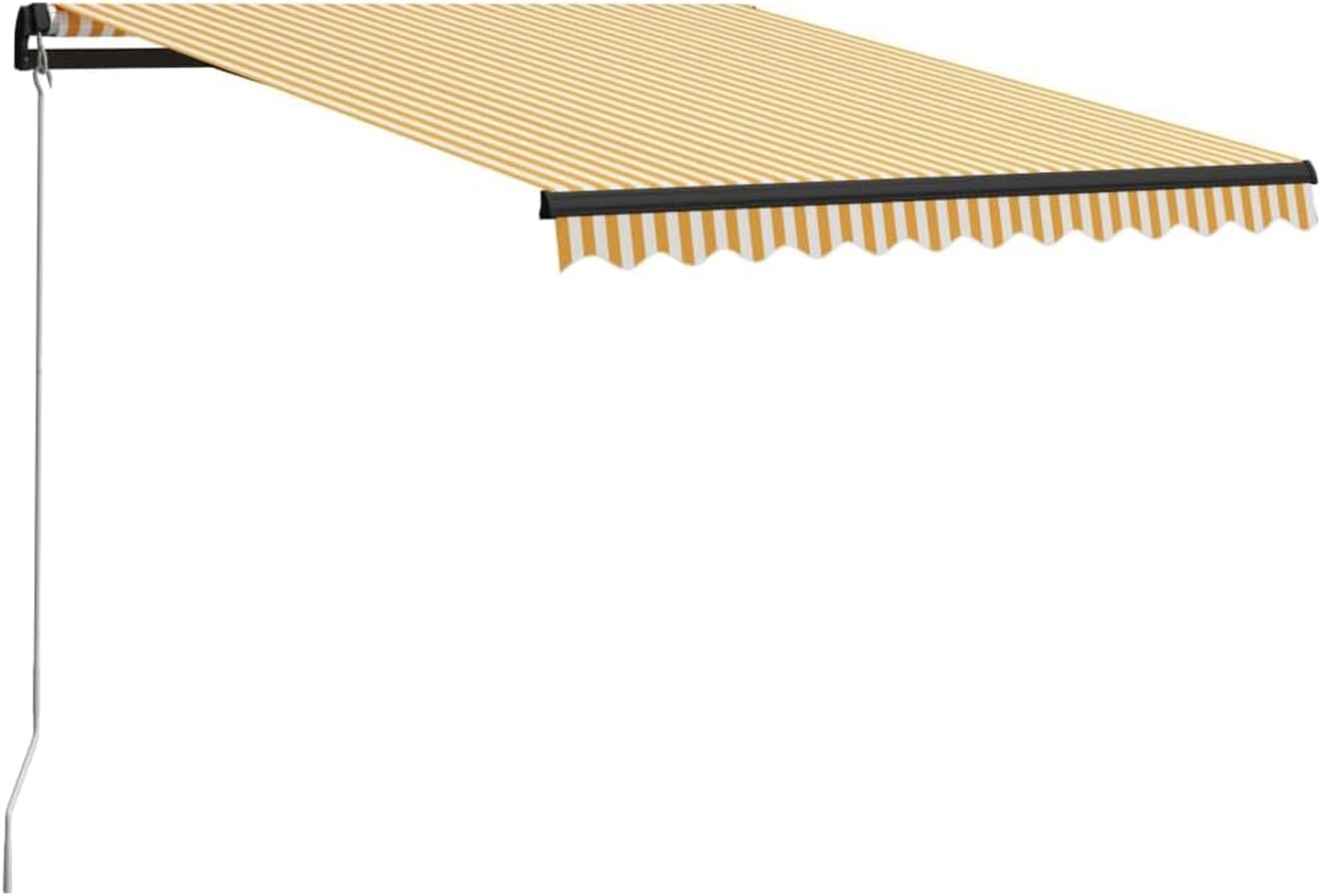 vidaXL Einziehbare Markise Handbetrieben 300 x 250 cm Gelb und Weiß Bild 1
