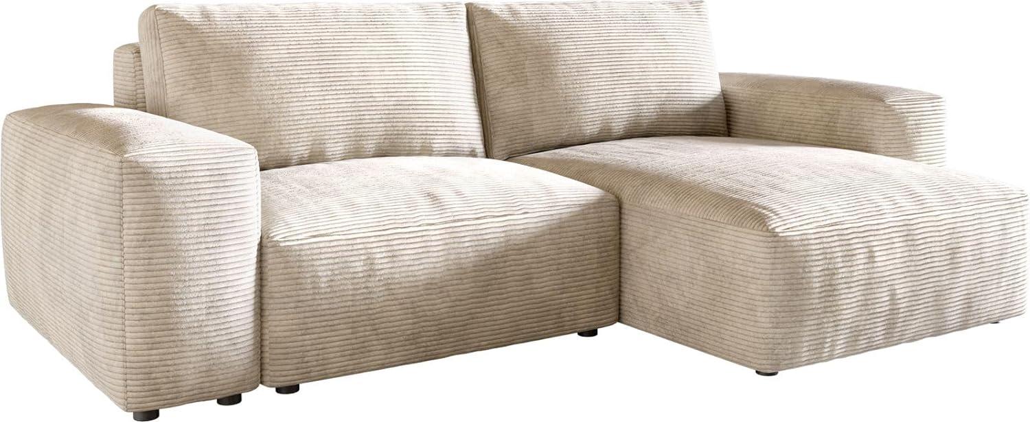 Ecksofa Lanzo L 260x160 cm Cord Beige Recamiere variabel Bild 1