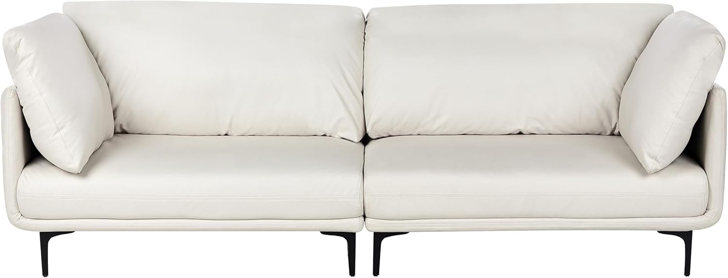 Sofa 3-Sitzer REVSNES Kunstleder Cremeweiß Bild 1