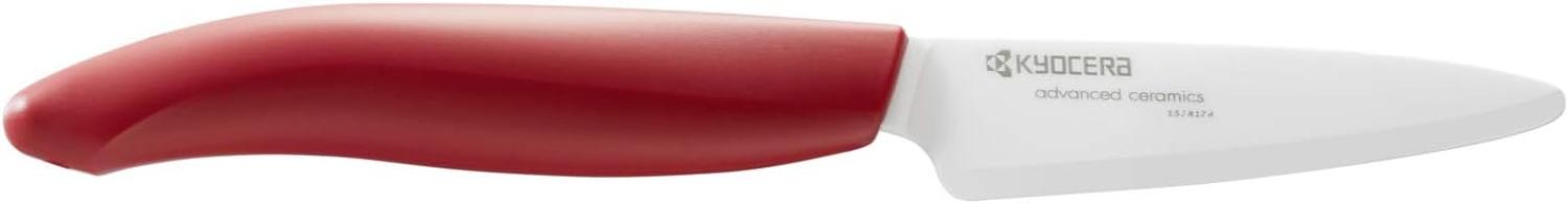 KYORA GEN COLOUR Schälmesser FK-075WH-RD Schälmesser mit extrem scharfer Keramikklinge für absolut präzise Schnitte. Grifffarbe rot. Klingenlänge: 7,5 cm Bild 1