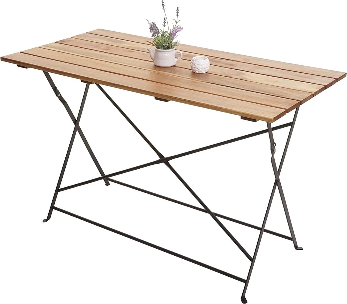 Biergartentisch HWC-J40, Klapptisch Gartentisch, Gastronomie-Qualität Akazie MVG-zertifiziert 120x60cm ~ naturfarben Bild 1