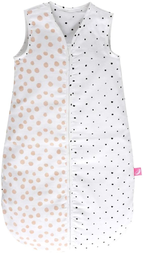 Babyschlafsack Sommer aus Baumwollmusselin von Motherhood - kuscheliger Babyschlafsack Öko Tex Standard, Klasse 1, Größe: 6-18 Monate, Kleckse apricot Bild 1