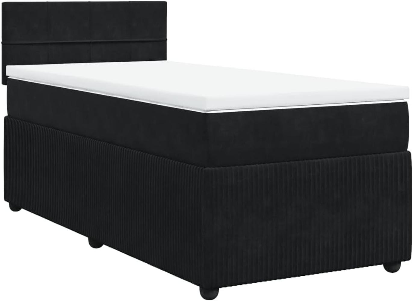 Boxspringbett mit Matratze Schwarz 100x200 cm Samt 3289964 Bild 1