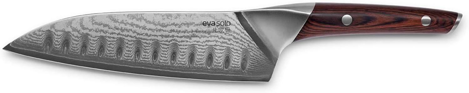 Eva Solo Nordic kitchen Santoku, Schneidmesser, Messer, Damaszener Stahl/Holz, Klingenlänge 18 cm, 515402 Bild 1