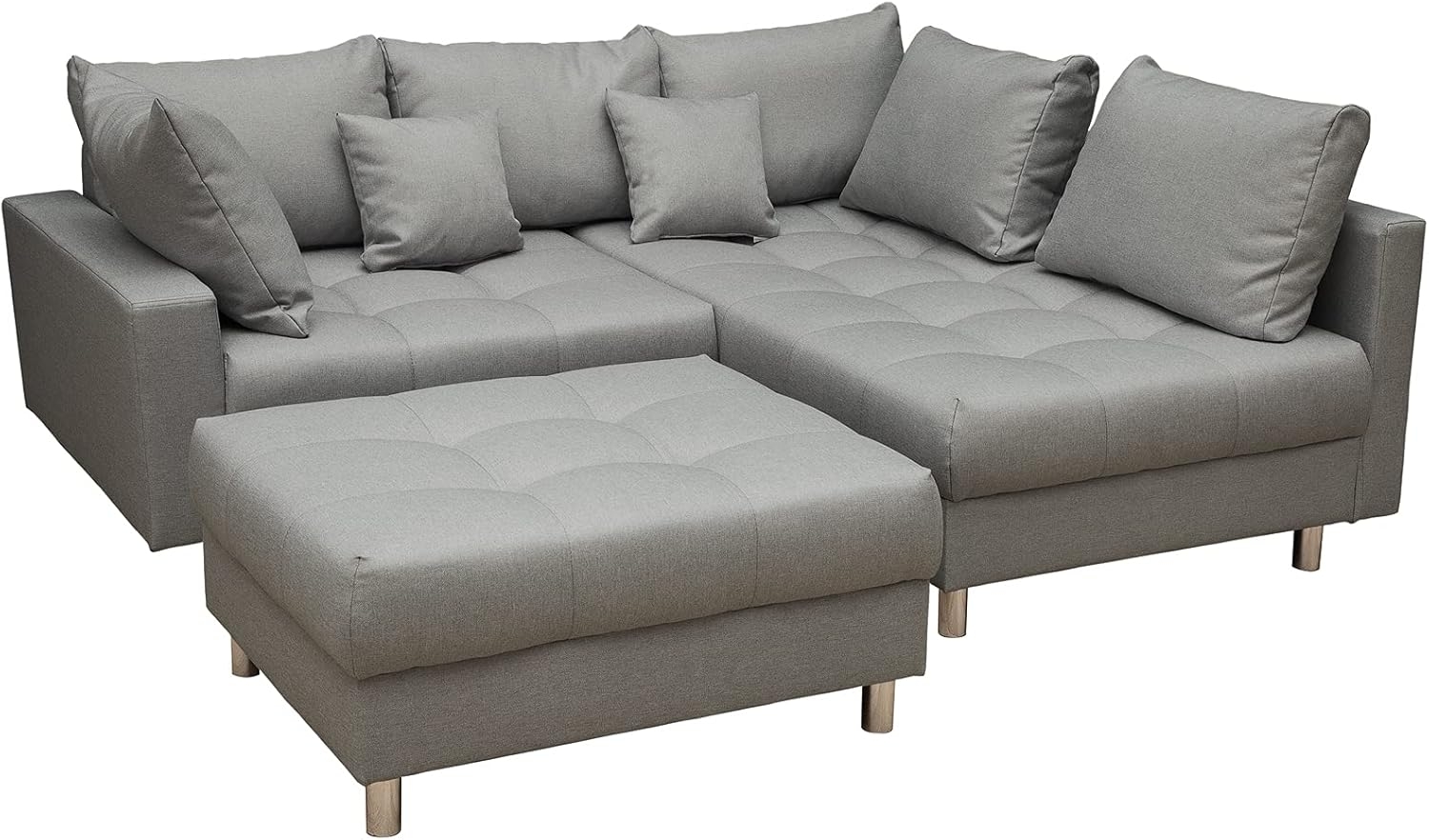 riess-ambiente Ecksofa KENT 220cm grau, Set 2 Teile, Wohnzimmer · Couch · Stoff-Bezug · Federkern · inkl. Hocker · Design Bild 1