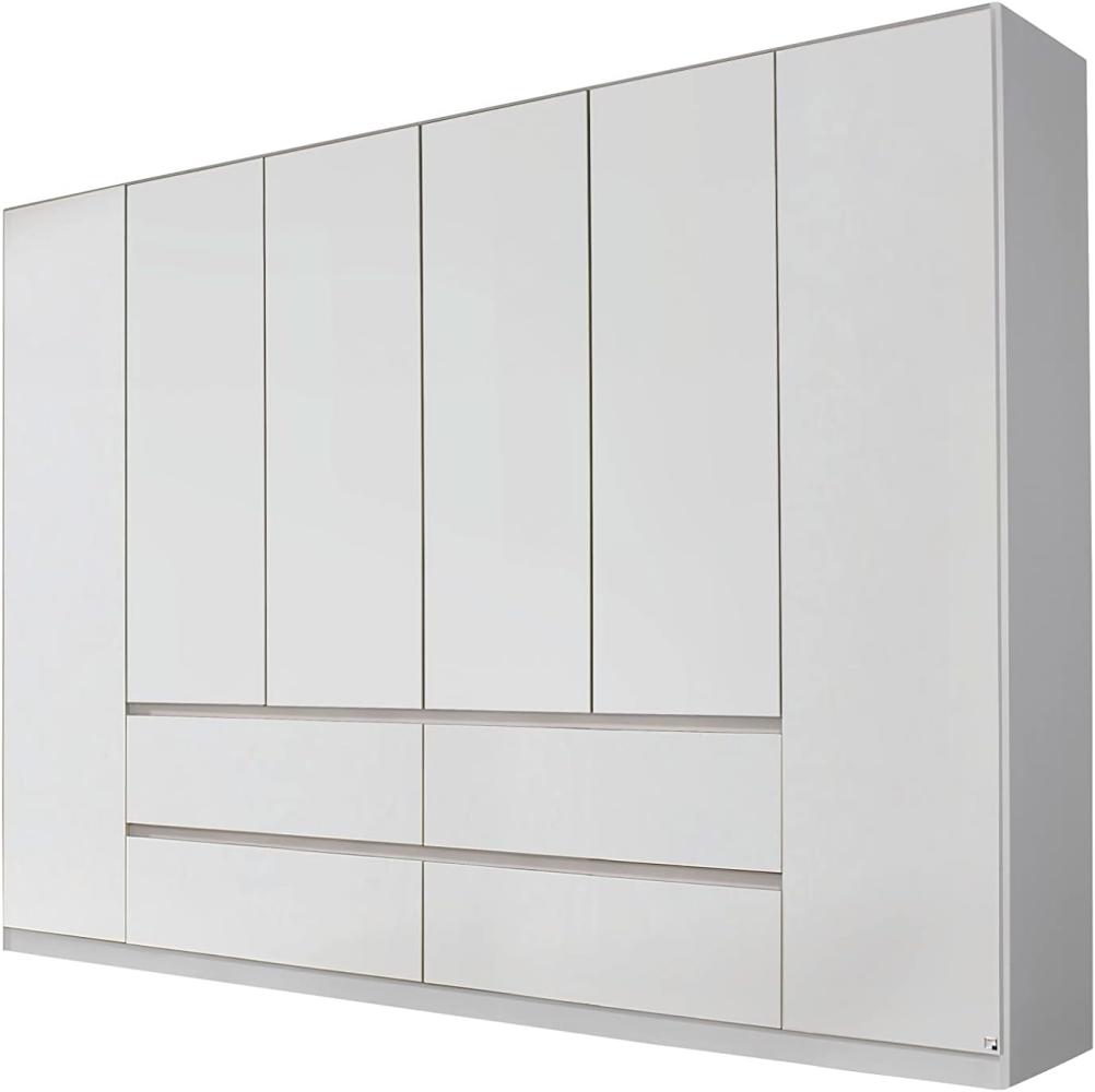 Rauch Möbel Mainz Schrank Kleiderschrank Drehtürenschrank Weiß 6-türig mit 4 Schubladen inkl. Zubehörpaket Basic 4 Einlegeböden, 4 Kleiderstangen, grifflos BxHxT 271x210x54 cm Bild 1