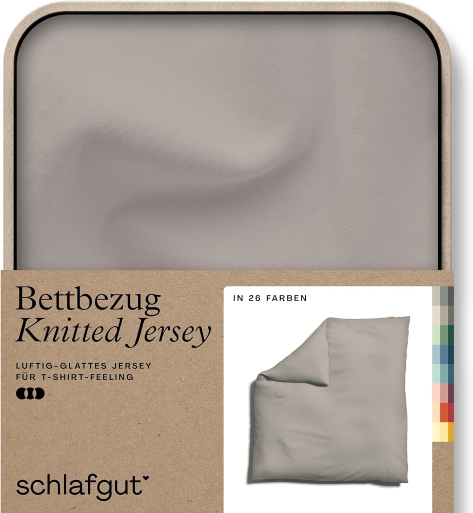 Schlafgut Knitted Jersey Bettwäsche | Bettbezug einzeln 200x200 cm | sand-mid Bild 1