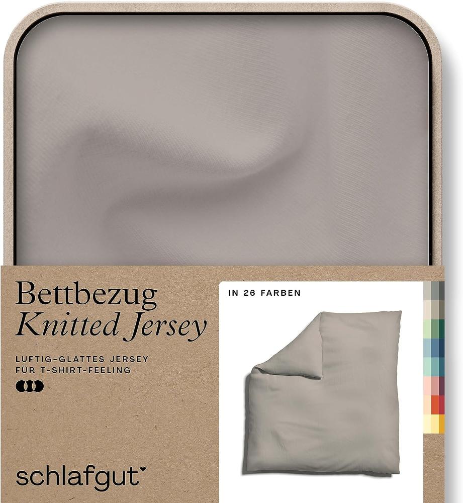 Schlafgut Knitted Jersey Bettwäsche | Bettbezug einzeln 200x200 cm | sand-mid Bild 1